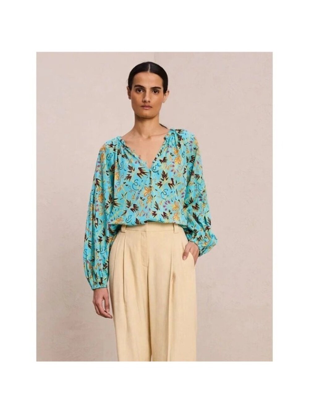 ALC Capri Floral Print Blouse top In Grotto Multi size 10
